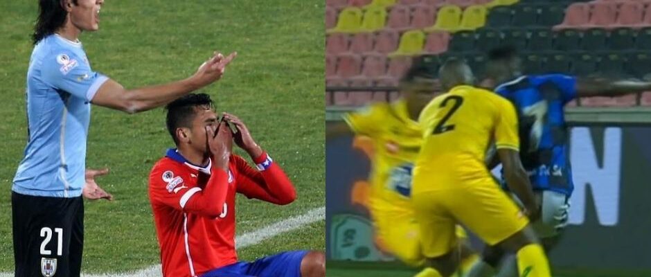 Jefferson Mena terminó expulsado en el juego ante Chicó por intentar meterle el dedo a un jugador rival.