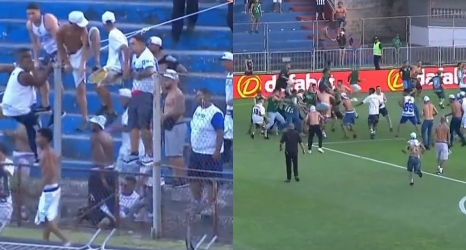 Lamentable: Hinchas de Coritiba y Cruzeiro armaron batalla campal