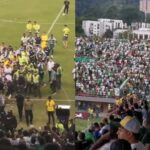 Disturbios entre la barra de Nacional obligaron a terminar el partido