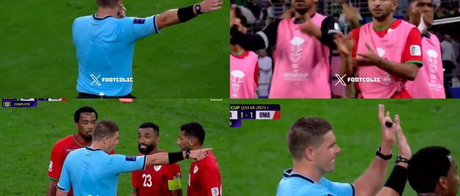 En la Copa Asiática hubo confusión de señalización y se armó un gran lío entre Arabia Saudita y Omán.