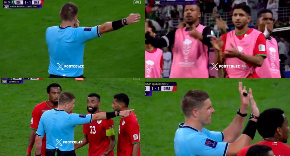 En la Copa Asiática hubo confusión de señalización y se armó un gran lío entre Arabia Saudita y Omán.
